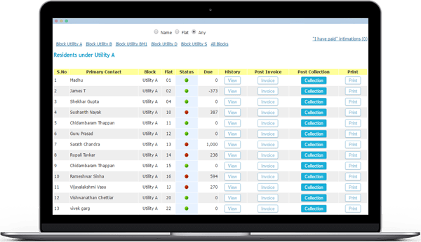 to track utility payments like water, gas, DG expenses